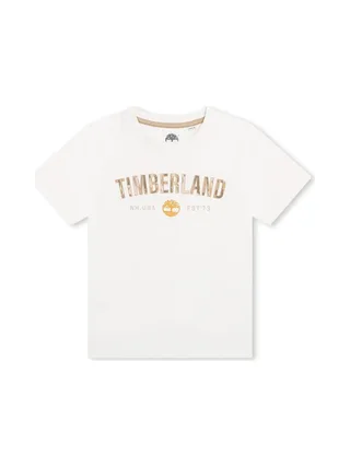 T-Shirt Blanc Garçon Timberland T600971 1
