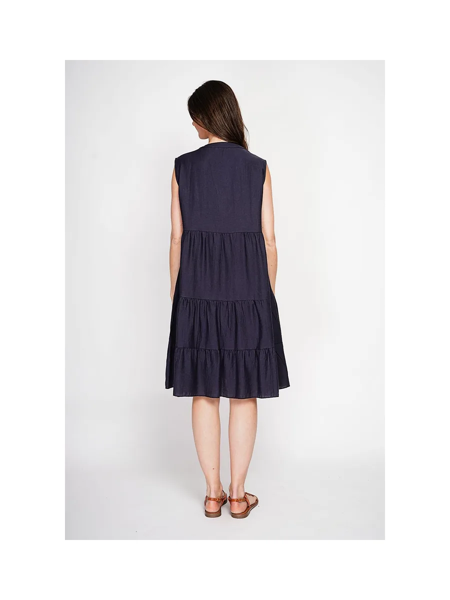 Robe col tunisien gaufrée à étages S/M 11