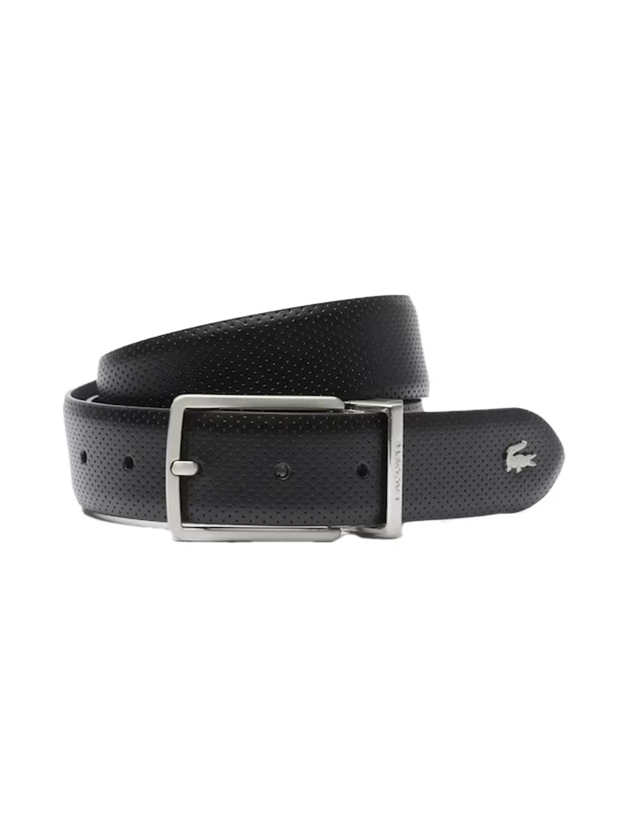 Ceinture Noir Cuir Homme Lacoste 35 Reversible 1