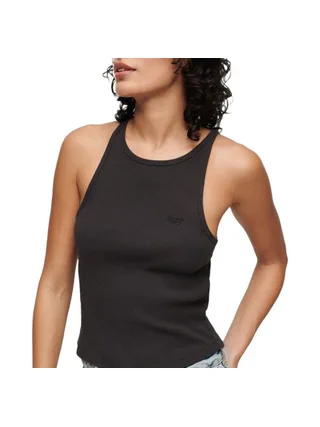 Débardeur Noir Femme Superdry Essential Logo Racer 1