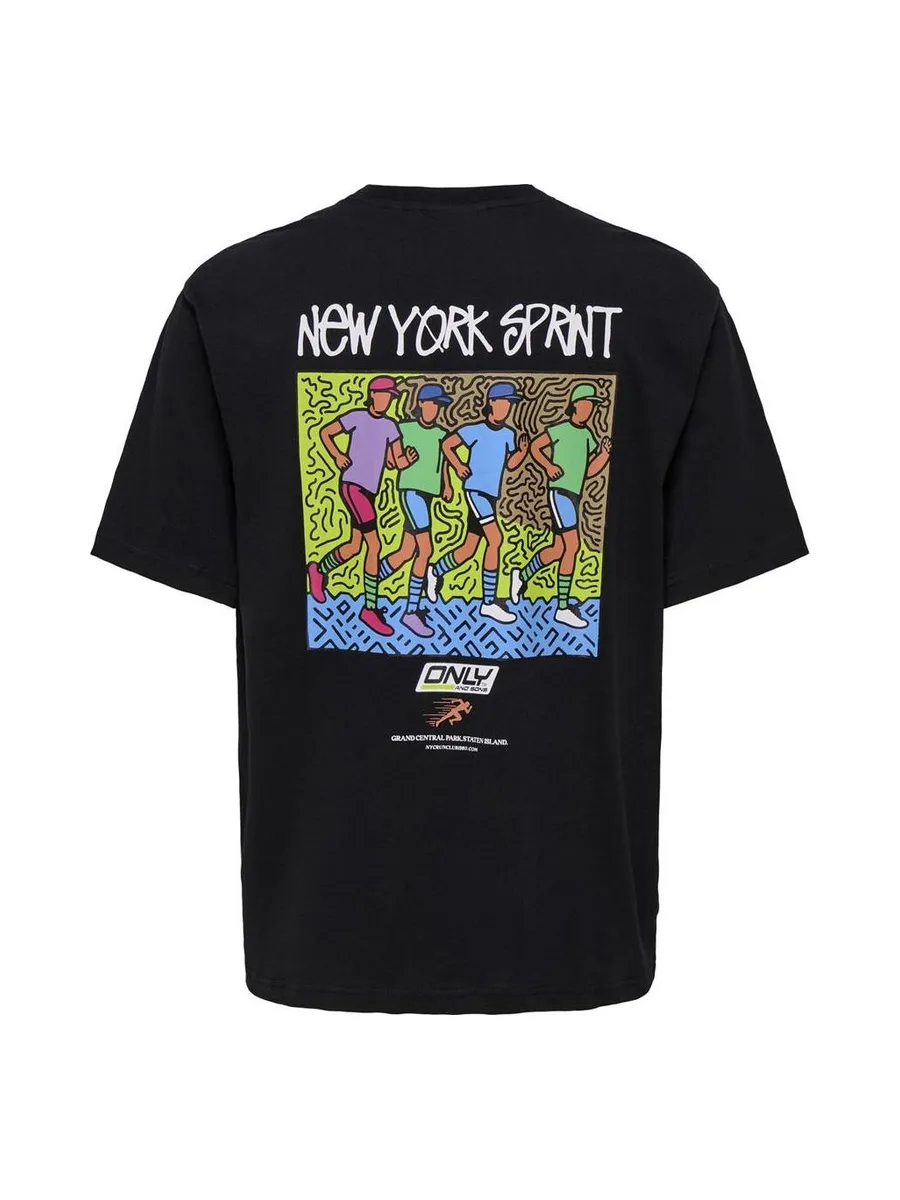 T-shirt Noir Homme Only & Sons print Logo 3