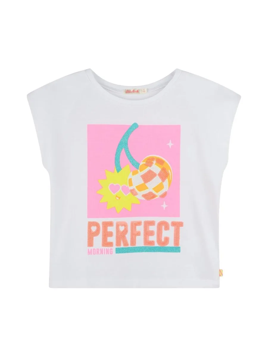 T-Shirt Blanc Fille Billieblush U21038 2