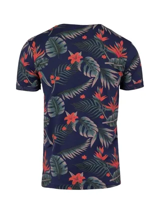T-shirt Marine/Rouge Homme La Maison Blaggio Fleur 2