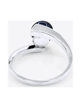Bague Jonc Véritable Perle d'Eau Douce Ronde 7-8 mm — Argent 925 Millièmes Rhodié 5