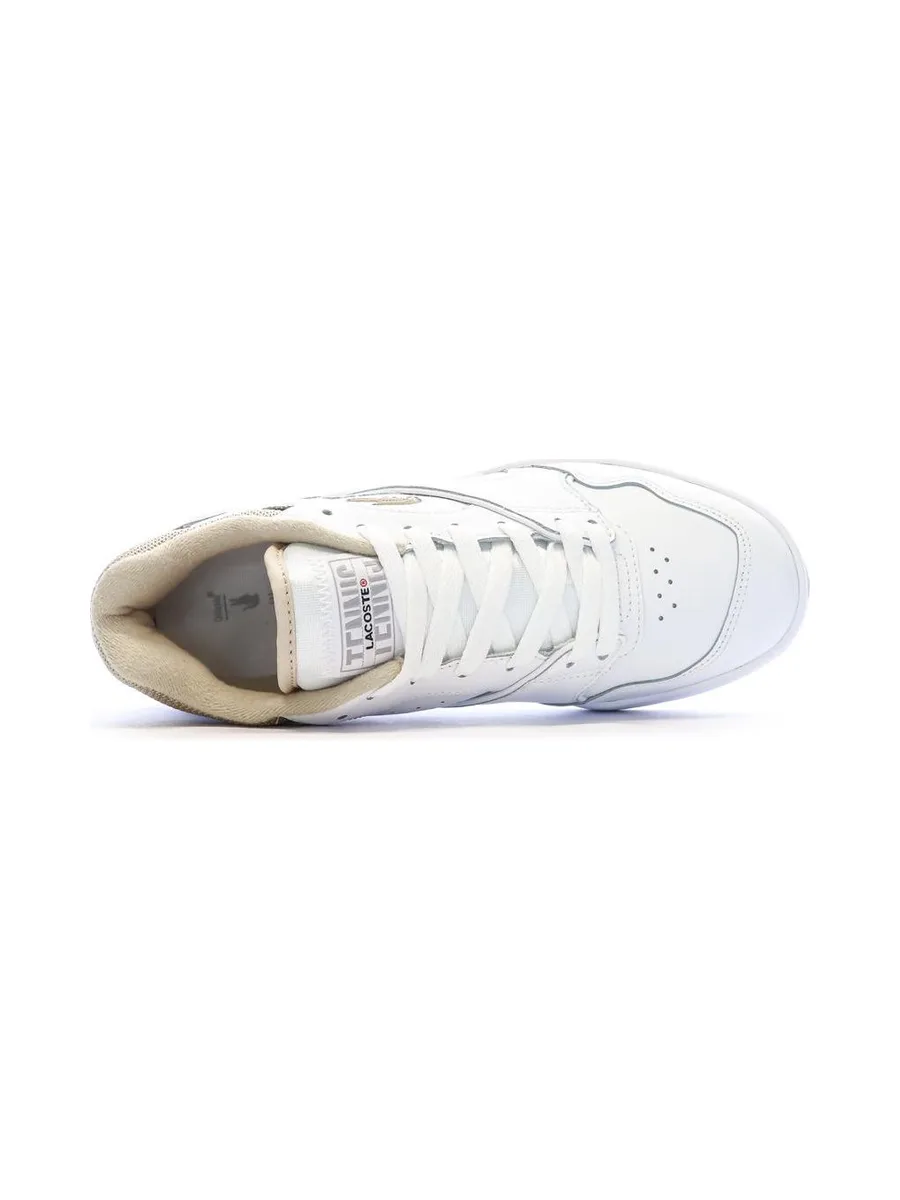 Baskets Blanc/Camel Femme Lacoste Lineshot 4