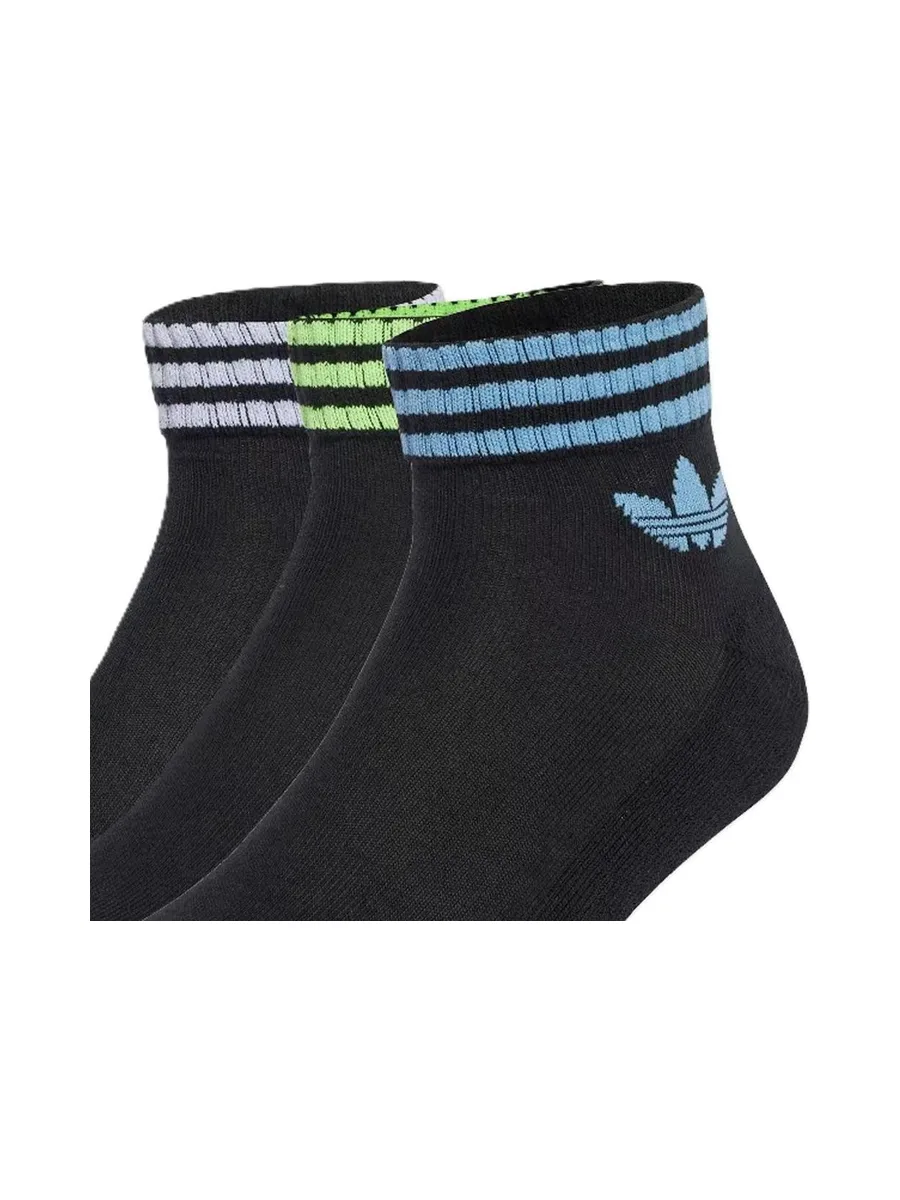 x3 Paires de chaussettes Noires Homme Adidas 3 Stripes Ankle 3