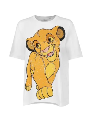 T-Shirt Blanc Femme Disney Simba Happy Shirt 2