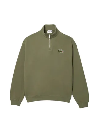 Sweat Loose Kaki Femme Lacoste Half-zip 1