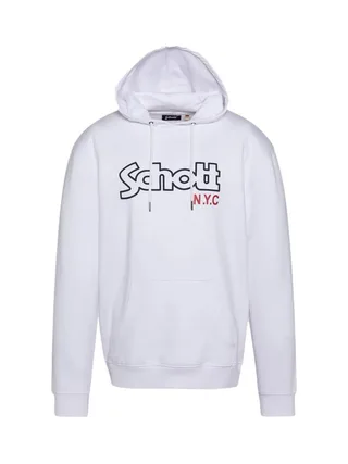 Sweat à Capuche Blanc Homme Schott Sidney 1