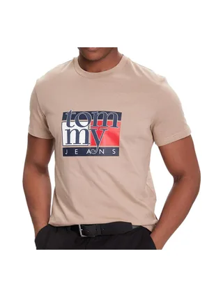 T-shirt Marron Homme Tommy Hilfiger Flag 1