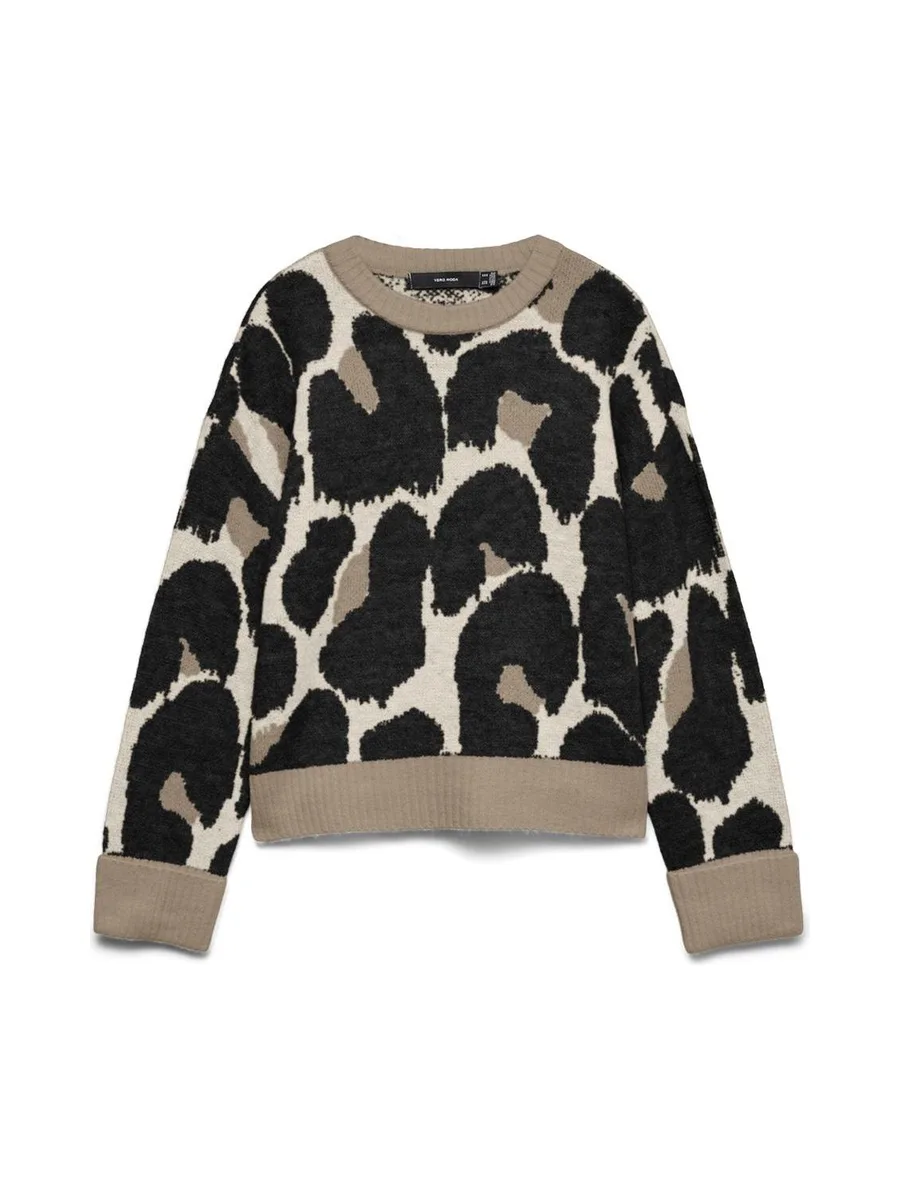 Pull Noir/Beige Femme Vero Moda Leonie 2