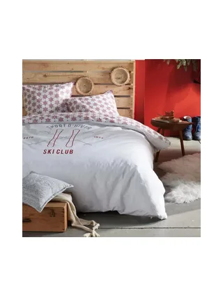 Parure de lit imprimé Flocon coton Today Ski Club 220x240 2