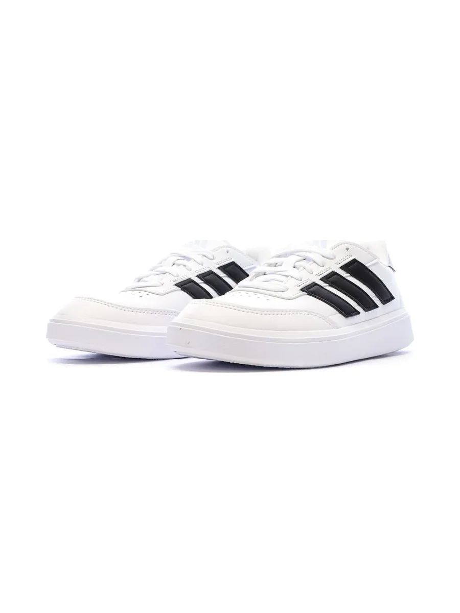 Baskets Blanches/Noires Garçon Adidas Courtblock 6