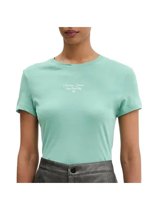 T-Shirt Slim Vert Femme Tommy Hilfiger Logo 1