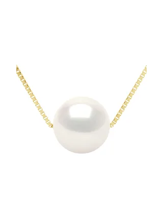 Collier Véritable Perle de Culture d'Eau Douce Ronde 9-10 mm — Or Jaune 375 Millièmes — 42 cm 1