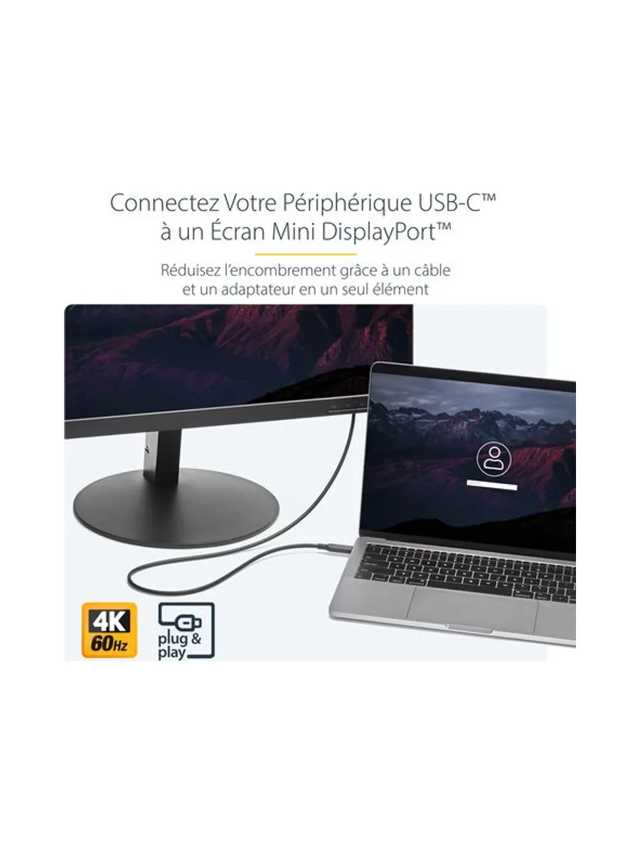 Cable USB C to Mini DisplayPort 1m/3ft 7