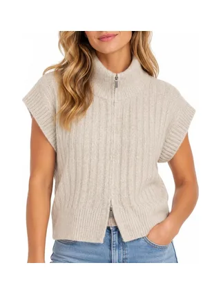 Gilet sans manches maille Beige Femme Vero Moda Highneck 1