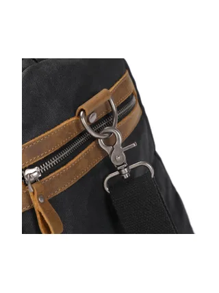 VLAD - Sac de voyage en cuir véritable et toile enduite - Bleu 31
