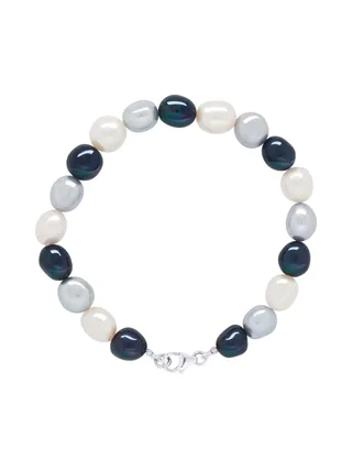 Bracelet Véritables Perles de Culture d'Eau Douce Baroques 8-9 mm — Argent 925 Millièmes — 18 cm 1