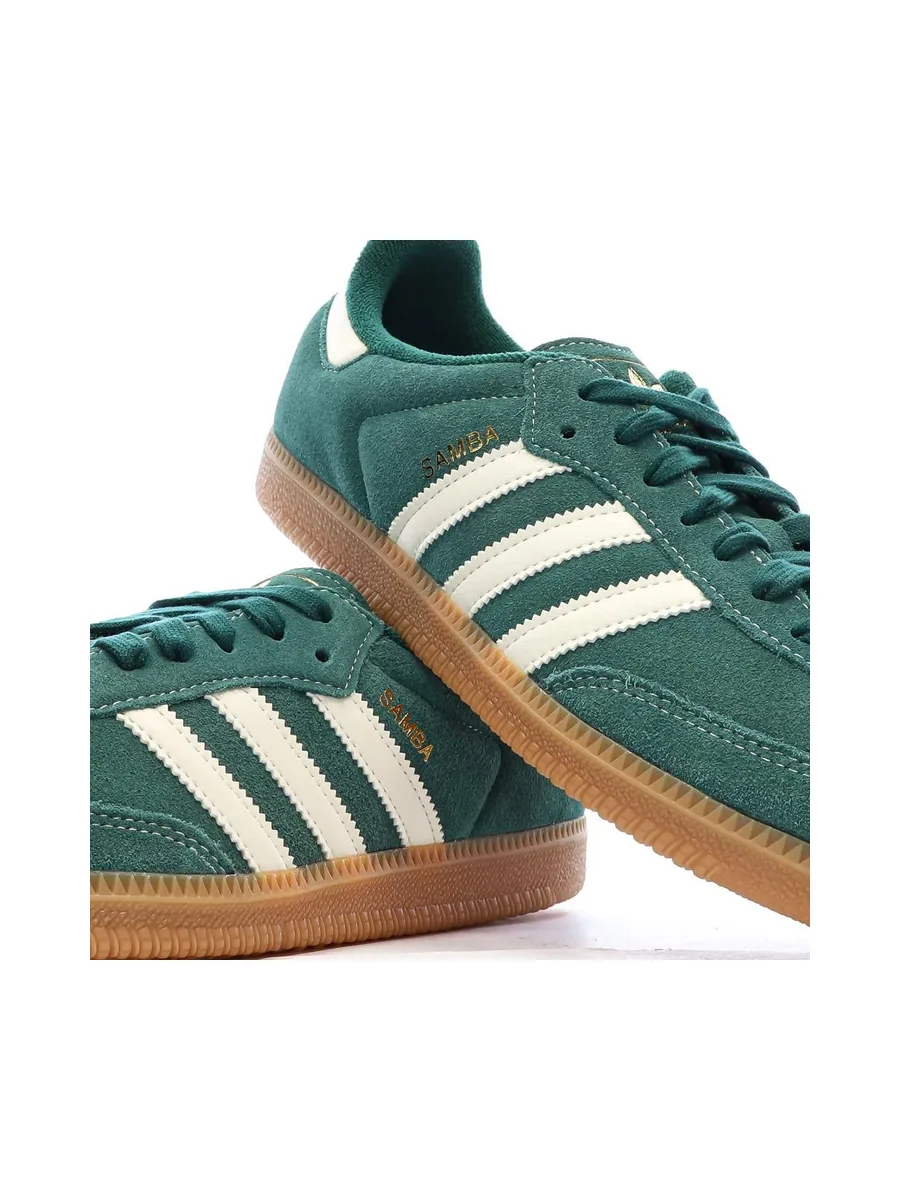 Baskets Vertes/Blanches Homme Adidas Samba 8