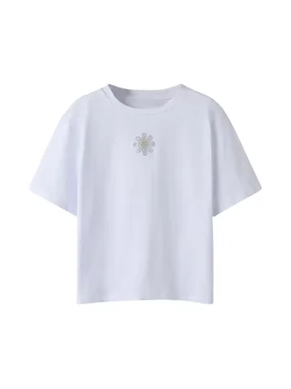 T-Shirt Blanc/Doré Fille Name it Flonnis 1