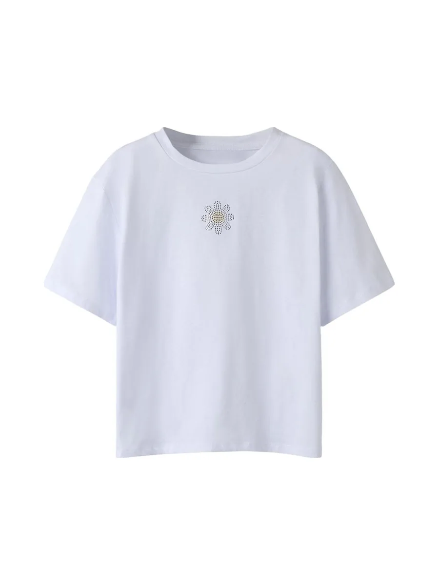 T-Shirt Blanc/Doré Fille Name it Flonnis 2