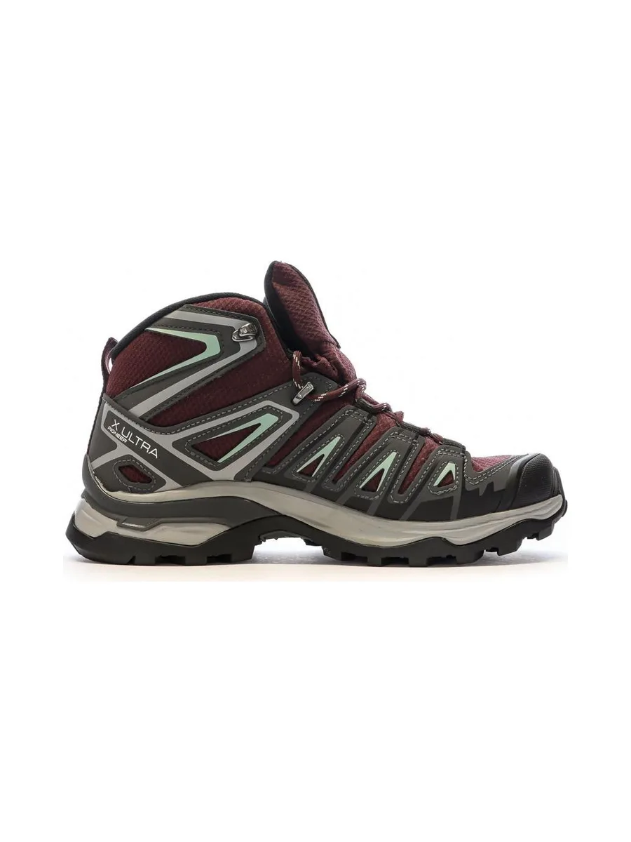 Chaussures de Randonnée Gris/Bordeaux Femme Salomon X Ultra Pi 3