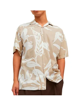 Chemisette Blanche/Beige Garçon Jack & Jones Tropic 1