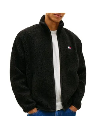 Veste en Sherpa Noir Homme Tommy Hilfiger Badge 1