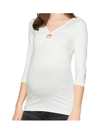 T-Shirt Manches Longues Blanc Mamalicious Lemoni 1