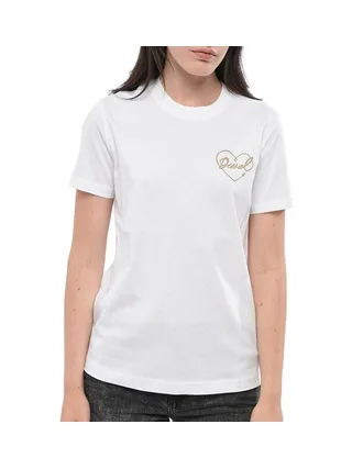 T-Shirt Blanc Femme Diesel T-reg 53-d Maglietta 1