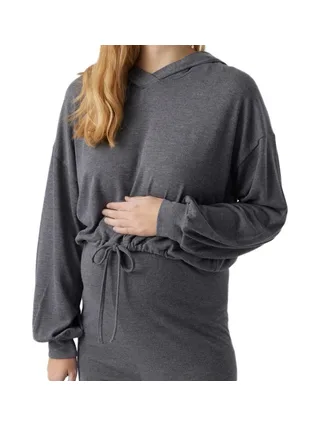 Sweat à Capuche Gris Femme Mamalicious Cassie 1