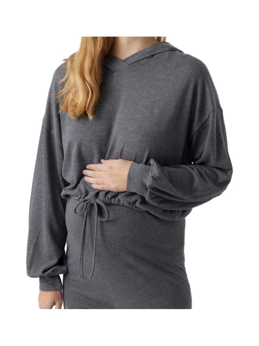 Sweat à Capuche Gris Femme Mamalicious Cassie 2