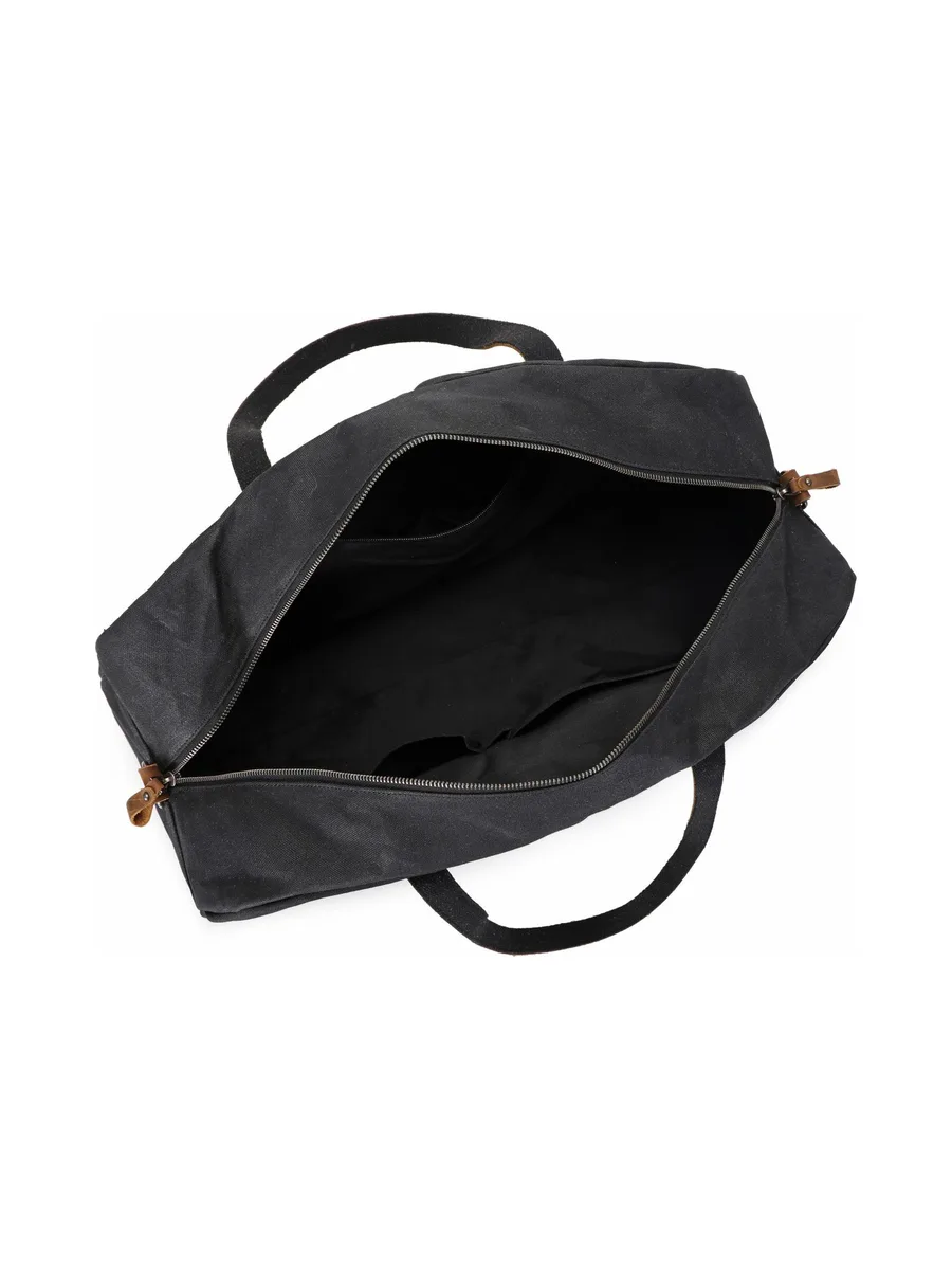BOB - Sac de voyage en cuir véritable et toile enduite - Bleu 30