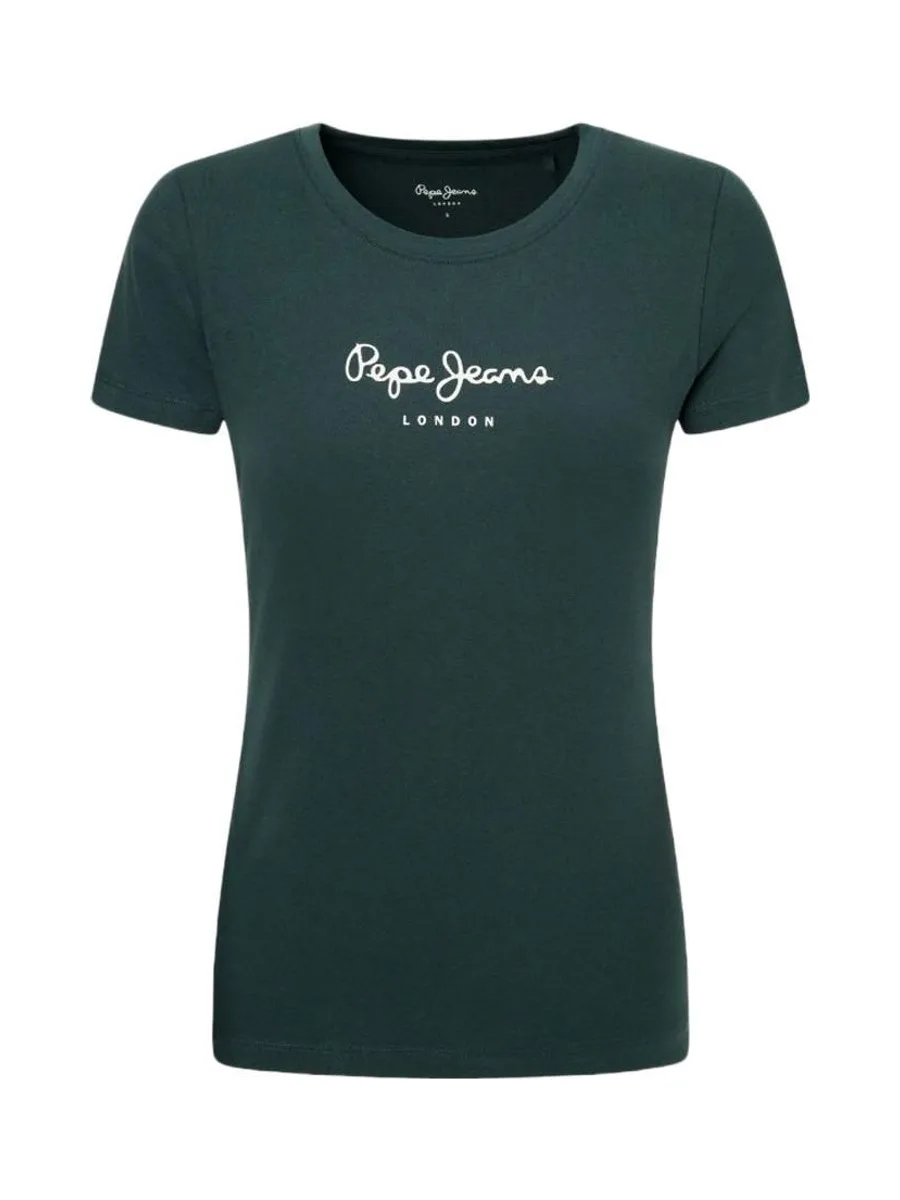 T-shirt Vert Foncé Femme Pepe Jeans New Virginia 2
