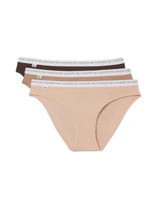 X3 Culottes Beige Femme Lacoste coton stretch 1