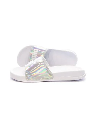 Claquettes Blanche/Argenté Femme Puma Popcat 20 Irridescent 1