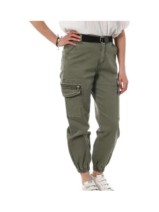 Pantalon Cargo Ceinture Kaki Femme Monday Premium LW-357 1