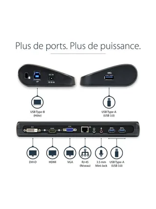 Universal Dual Monitor USB 3 Laptop Dock 8