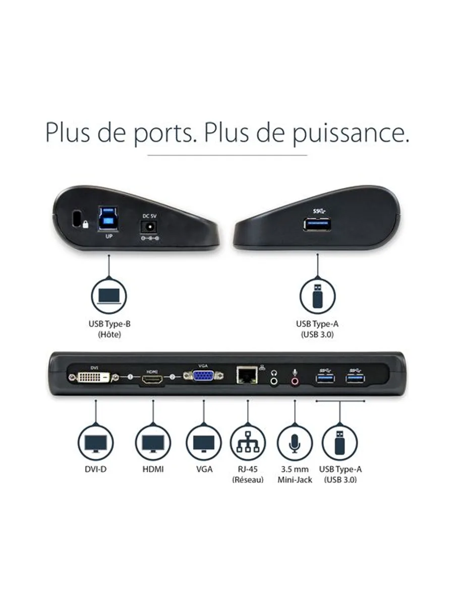 Universal Dual Monitor USB 3 Laptop Dock 8