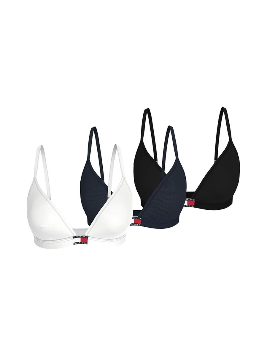 x3 Soutien-Gorge Noir/Blanc Femme Tommy Hilfiger Triangle 1