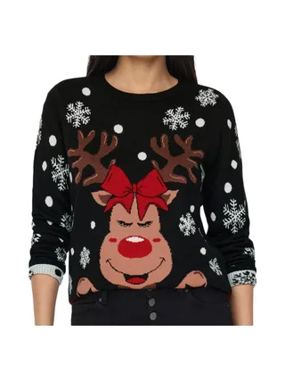 Pull de Noël Noir Femme JDY Lucia 1