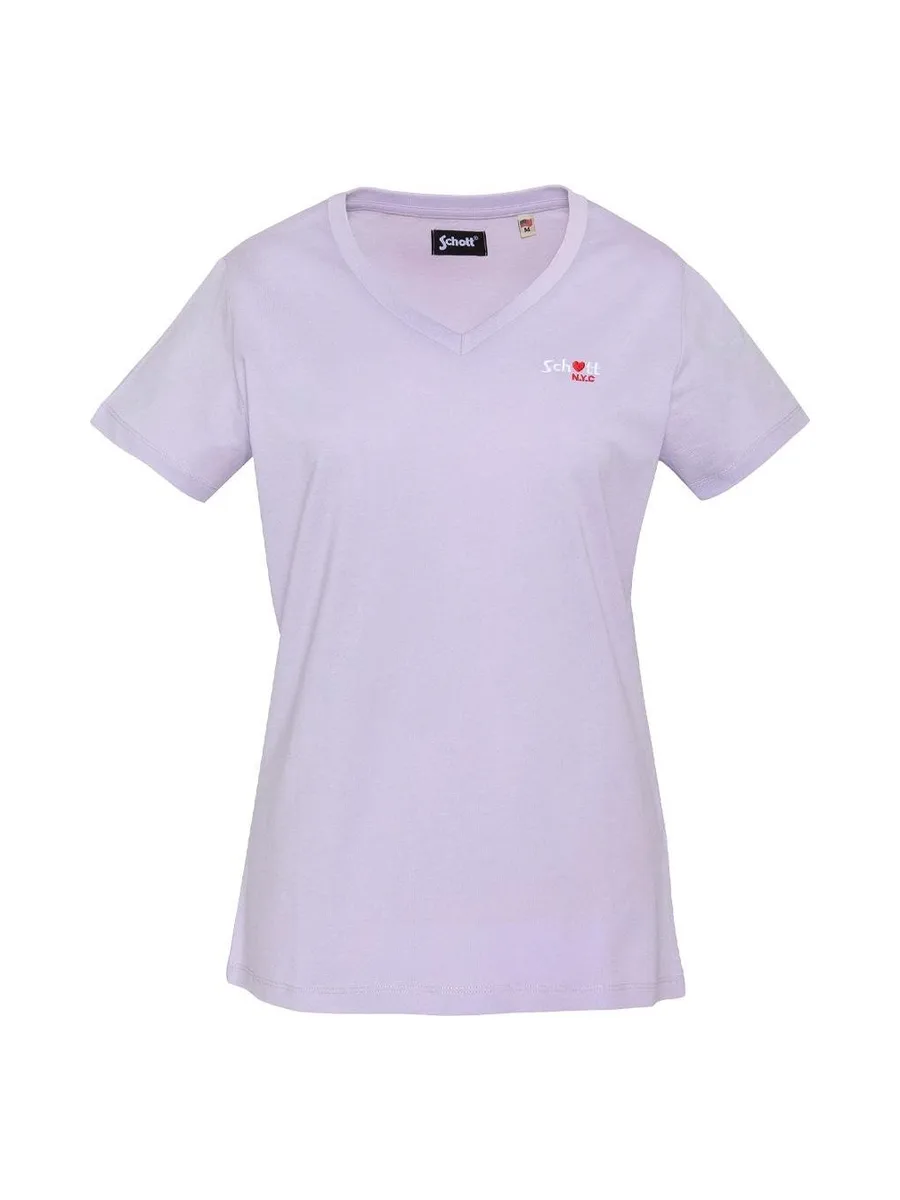 T-Shirt Mauve Femme Schott TSBRODEDW 2