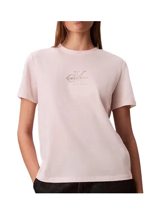 T-Shirt Rose Femme Calvin Klein Jeans Classic Foil 1