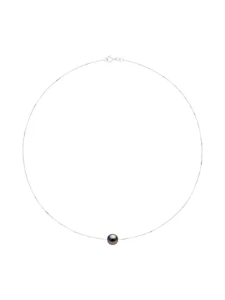 Collier Véritable Perle de Tahiti Ronde 8-9 mm — Or Blanc 375 Millièmes — 42 cm 3