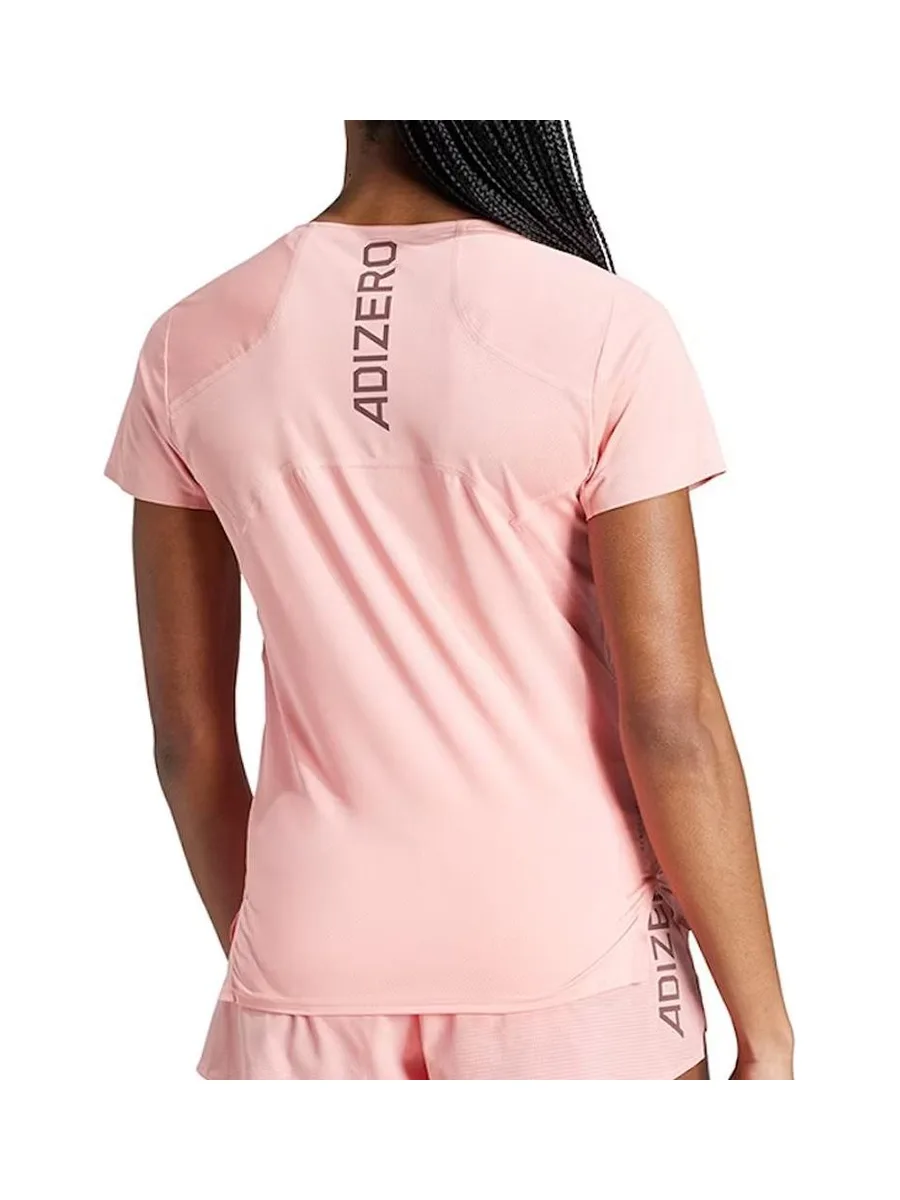 T-Shirt Rose Femme Adidas Adizero 3