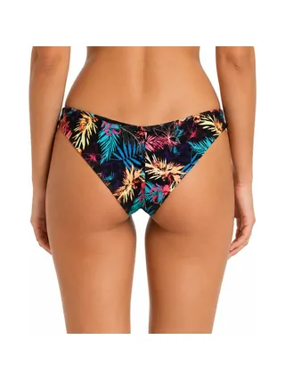 Bas de Bikini Noir/Fleurs Femme Happy & Co Brezilienne 2