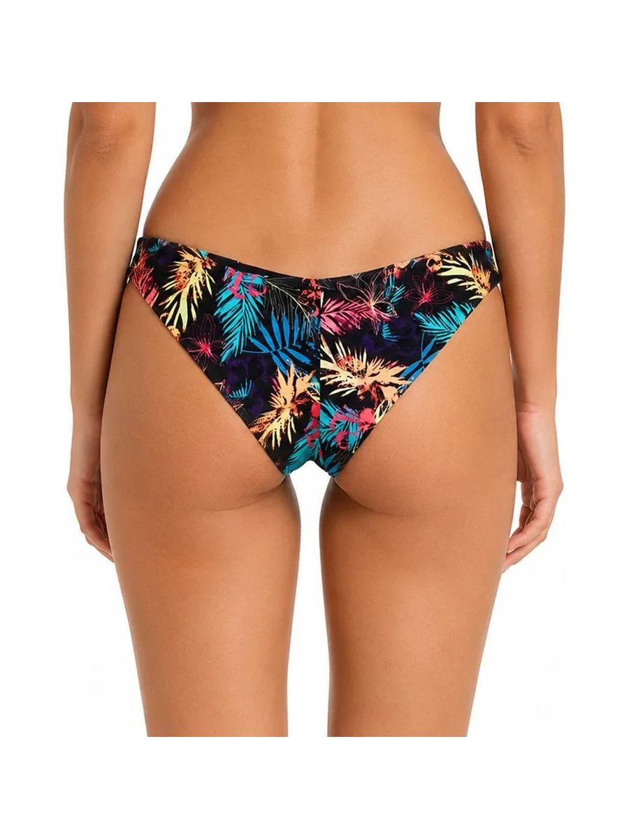 Bas de Bikini Noir/Fleurs Femme Happy & Co Brezilienne 3