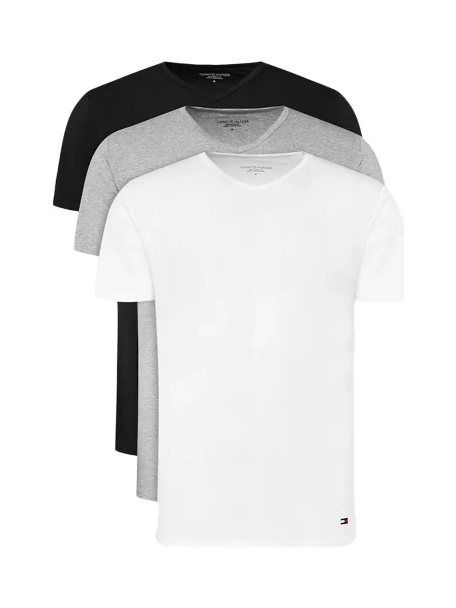 Lot de trois T-Shirt Blanc/Noir/Gris Homme Tommy Hilfiger Stretch 2