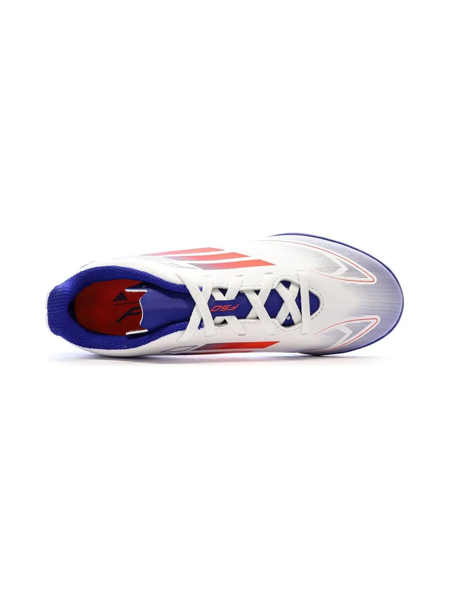 Chaussures Blanc/Bleu Garçon Adidas F50 Club 5